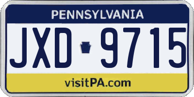 PA license plate JXD9715