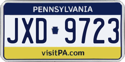 PA license plate JXD9723