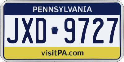 PA license plate JXD9727