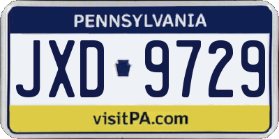 PA license plate JXD9729