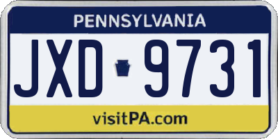 PA license plate JXD9731