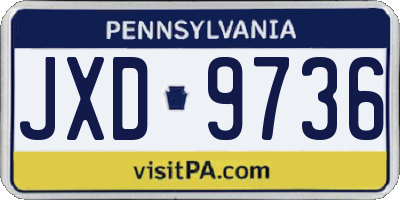 PA license plate JXD9736