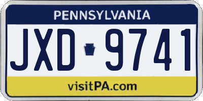 PA license plate JXD9741