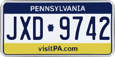 PA license plate JXD9742