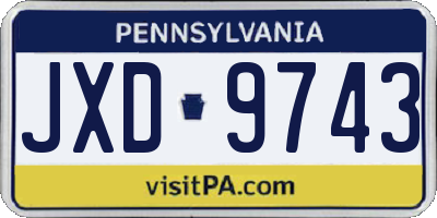 PA license plate JXD9743
