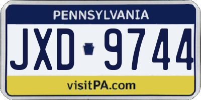 PA license plate JXD9744
