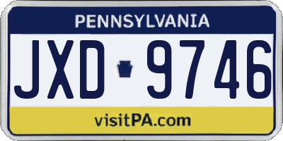 PA license plate JXD9746