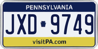 PA license plate JXD9749