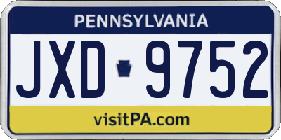 PA license plate JXD9752