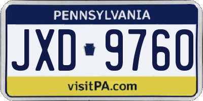 PA license plate JXD9760