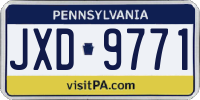 PA license plate JXD9771