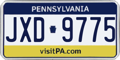 PA license plate JXD9775