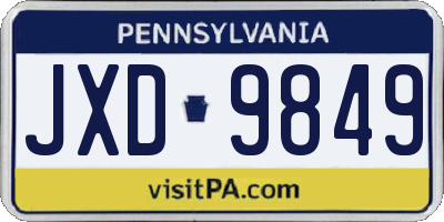 PA license plate JXD9849