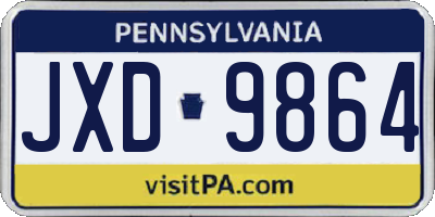 PA license plate JXD9864