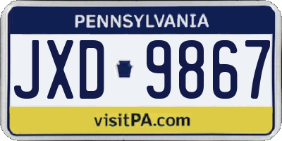 PA license plate JXD9867