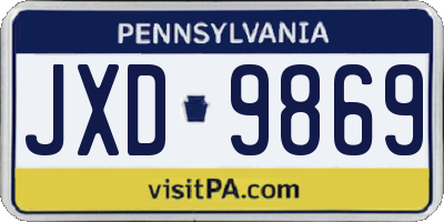 PA license plate JXD9869