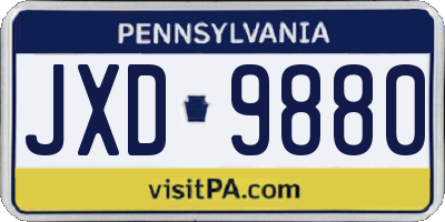 PA license plate JXD9880