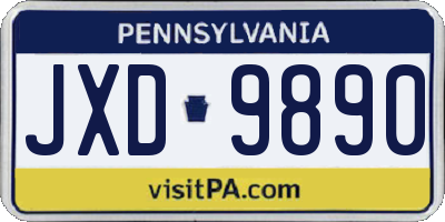 PA license plate JXD9890