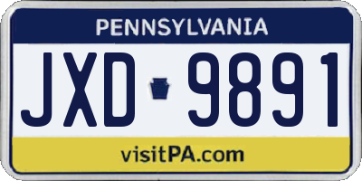 PA license plate JXD9891