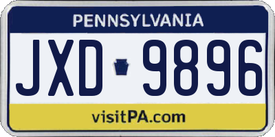 PA license plate JXD9896