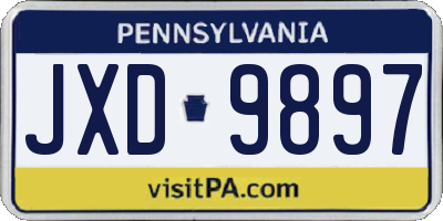 PA license plate JXD9897