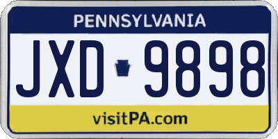 PA license plate JXD9898