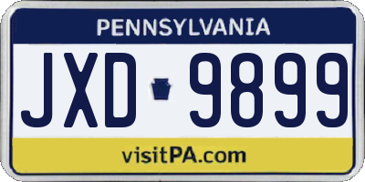 PA license plate JXD9899