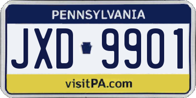 PA license plate JXD9901