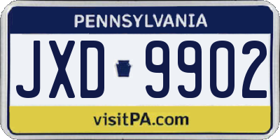 PA license plate JXD9902