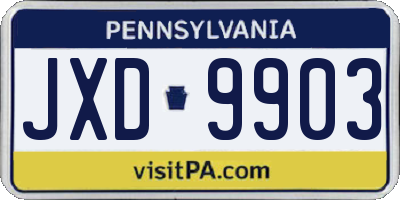 PA license plate JXD9903