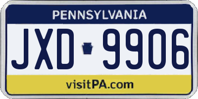 PA license plate JXD9906