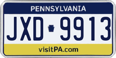 PA license plate JXD9913