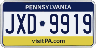 PA license plate JXD9919