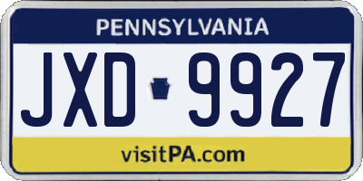 PA license plate JXD9927