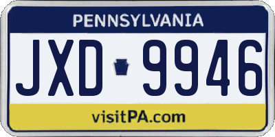 PA license plate JXD9946