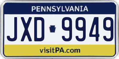 PA license plate JXD9949