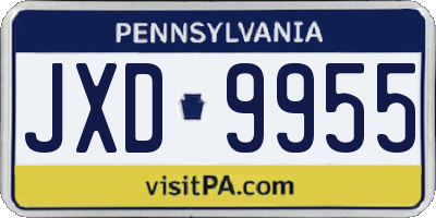 PA license plate JXD9955