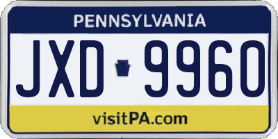 PA license plate JXD9960