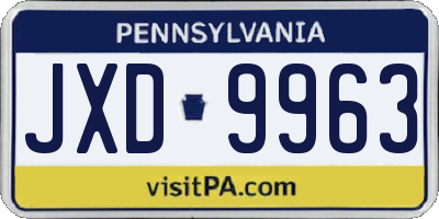 PA license plate JXD9963