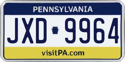 PA license plate JXD9964