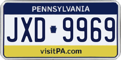 PA license plate JXD9969