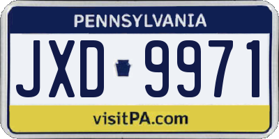 PA license plate JXD9971