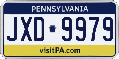 PA license plate JXD9979