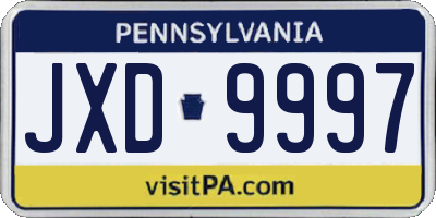 PA license plate JXD9997