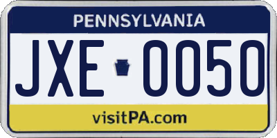 PA license plate JXE0050