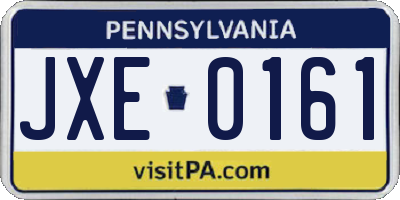 PA license plate JXE0161