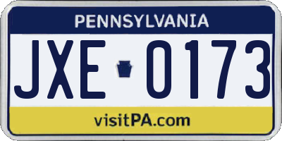 PA license plate JXE0173