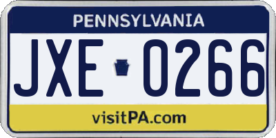 PA license plate JXE0266