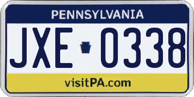 PA license plate JXE0338