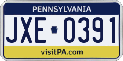 PA license plate JXE0391